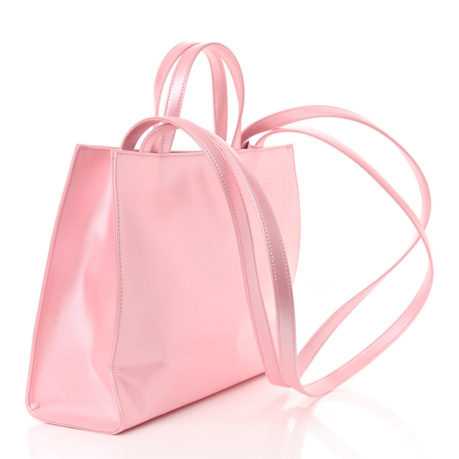 Metallic Vegan Leather Medium Shopping Bag Ballerina