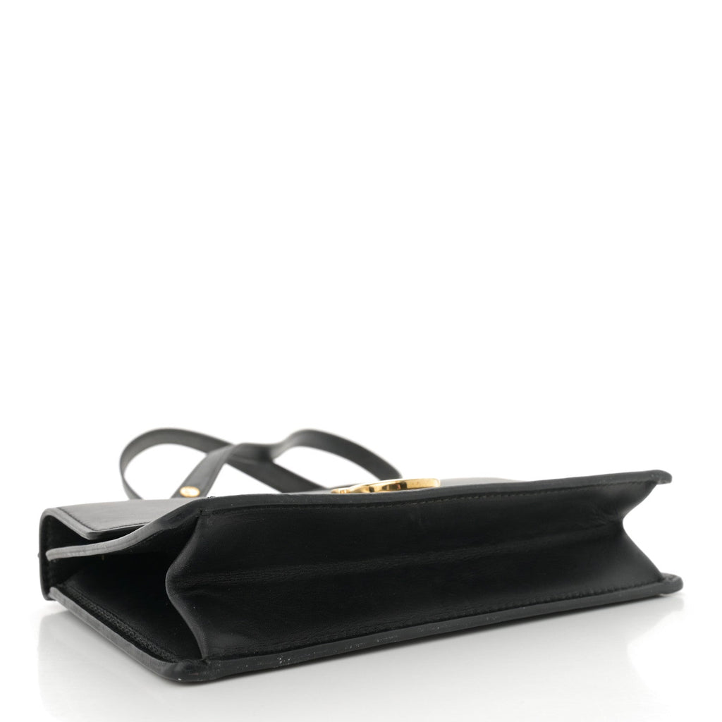 Smooth Calfskin Mini Aileen Gancio Lock Crossbody Black