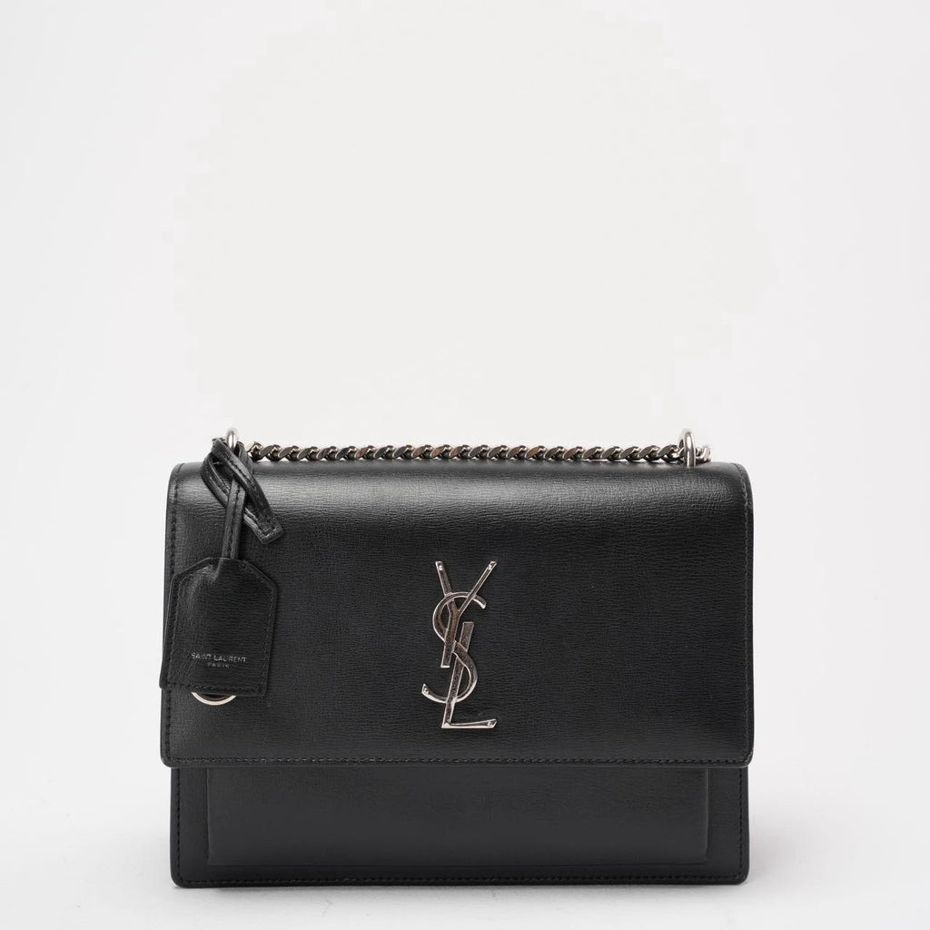 Saint Laurent Black Calfskin Medium Monogram Sunset