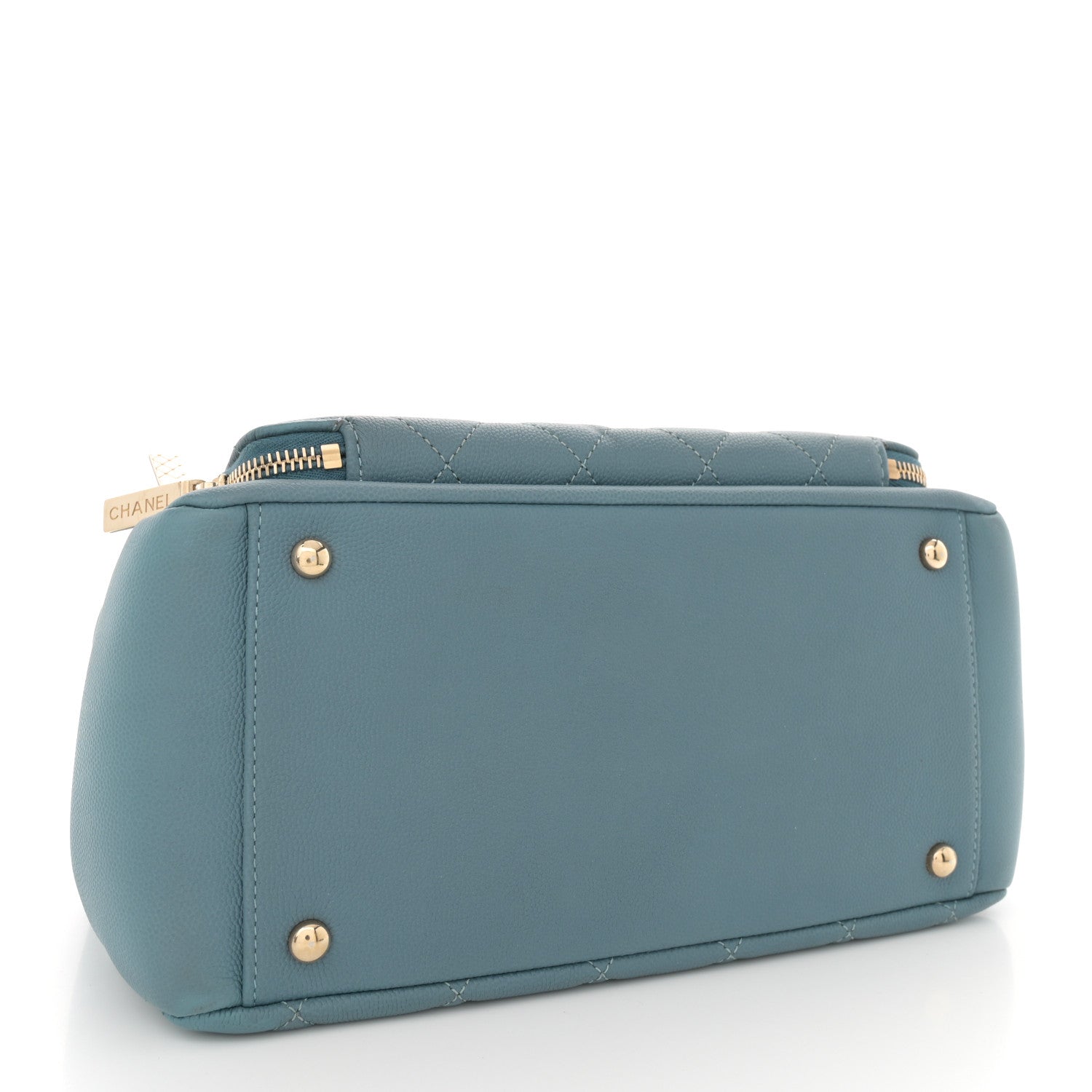 Caviar Quilted Small Business Affinity Shopping Bag Blue