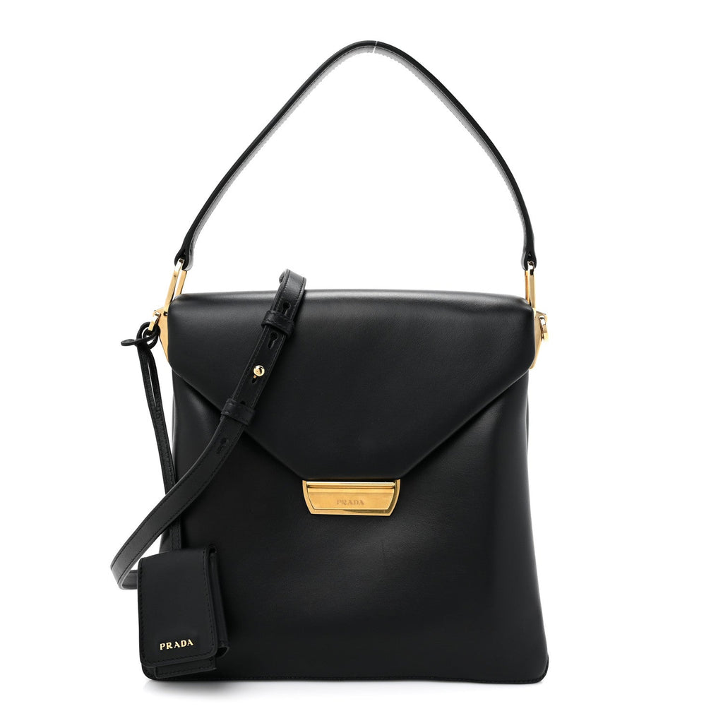 New Calfskin Medium Ingrid Top Handle Bag Black