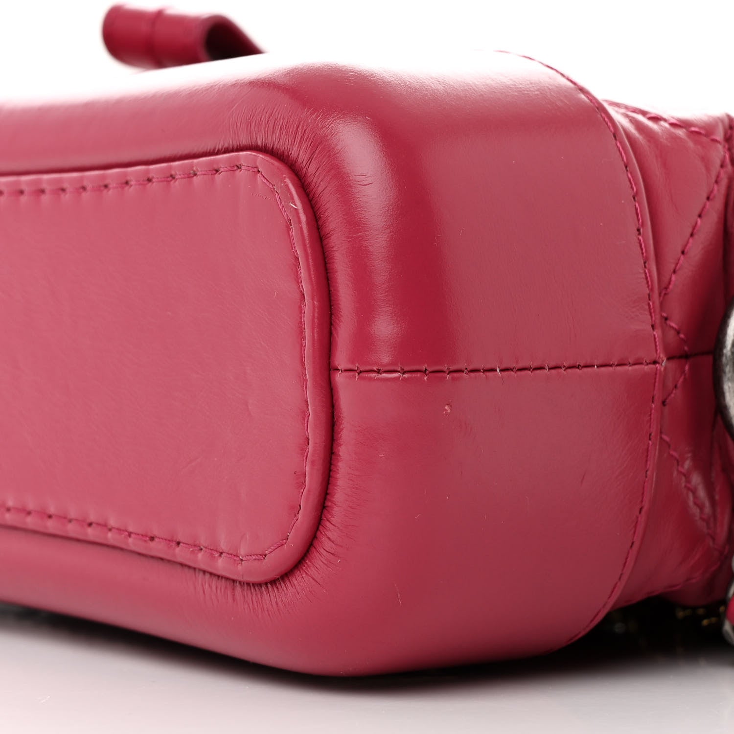 Aged Calfskin Quilted Small Gabrielle Hobo  Dark Pink