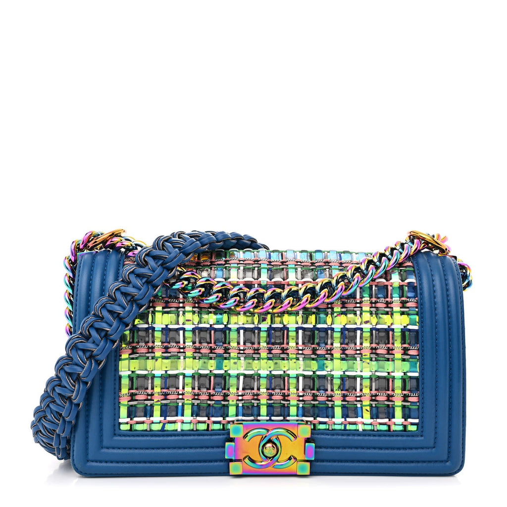 PVC Thread Woven Medium Boy Flap Dark Blue