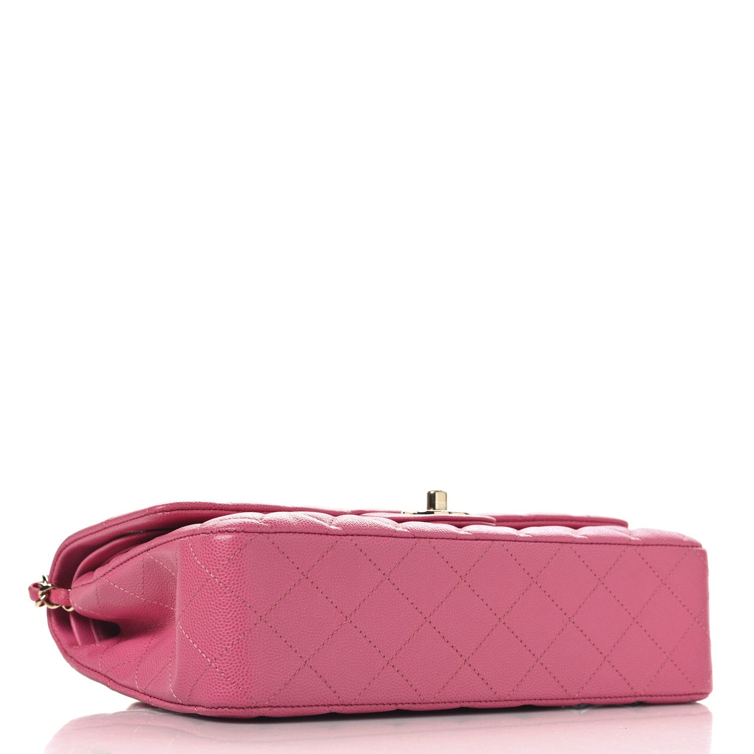 Caviar Quilted Medium Double Flap Pink