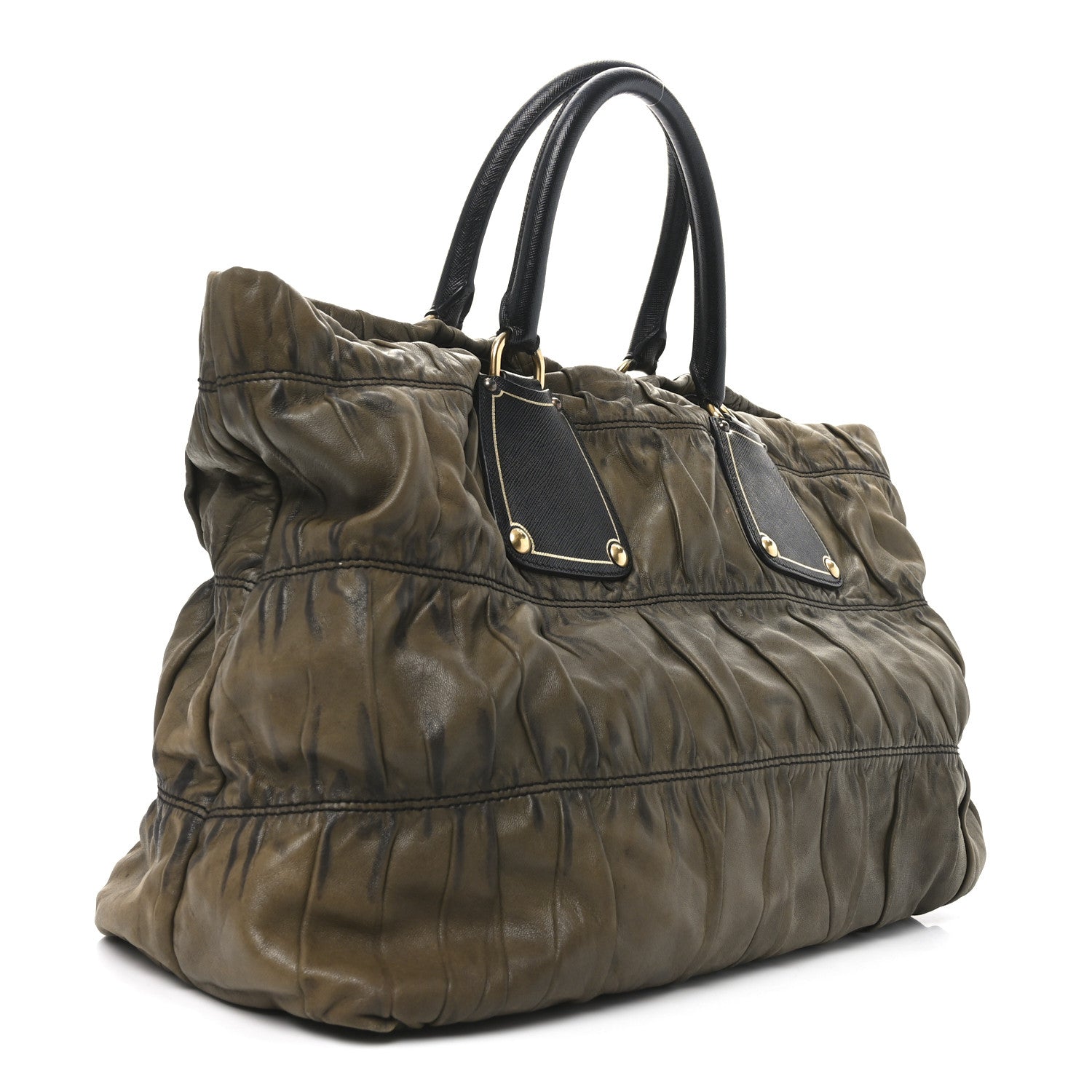 Nappa Gaufre Tote Green