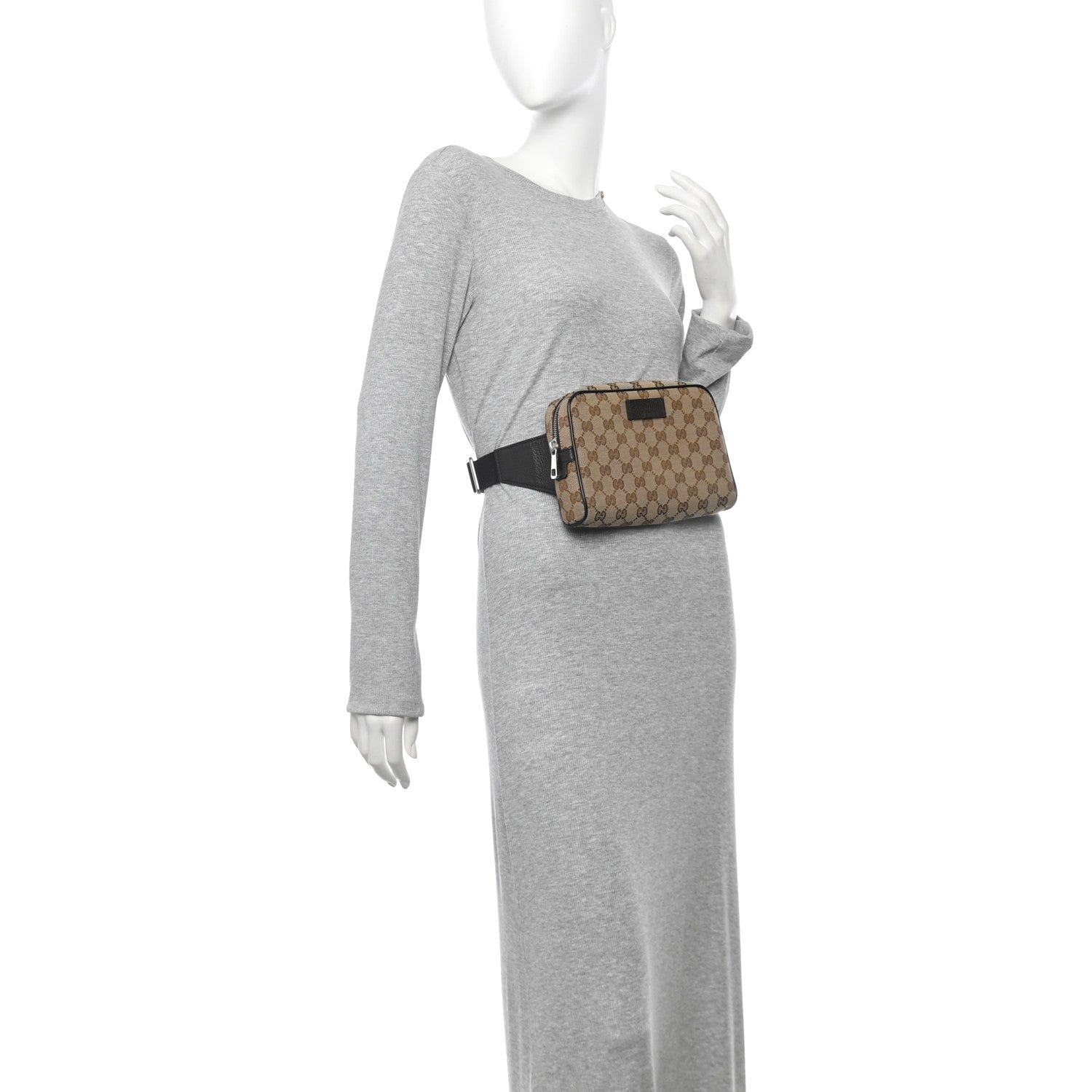 Monogram Dollar Calfskin Belt Bag Beige Ebony Testa di Moro Marrone Scuro