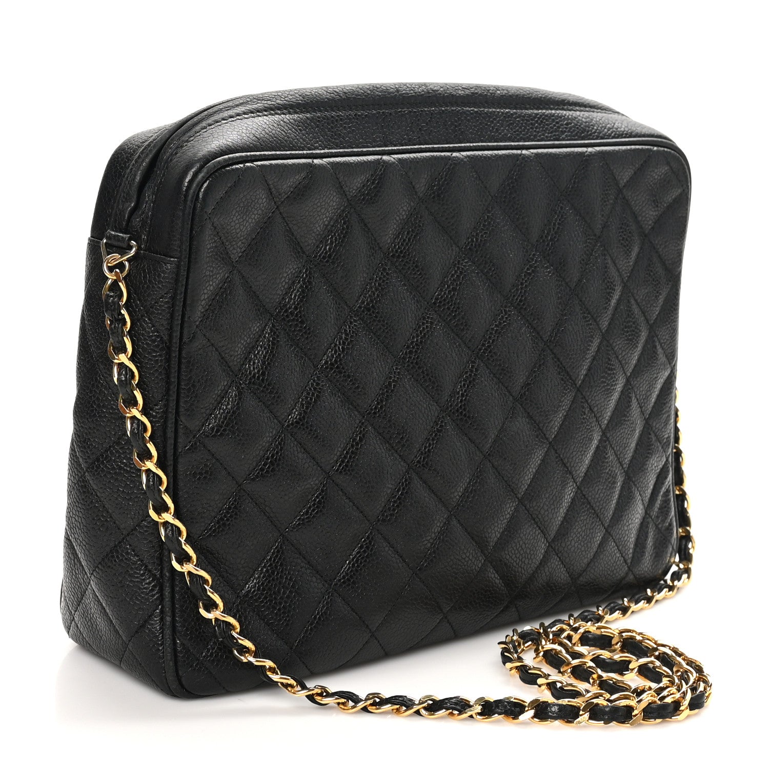 Caviar Quilted Camera Case Black