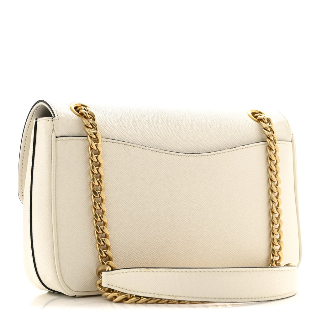 Saffiano Flap Shoulder Bag Talco