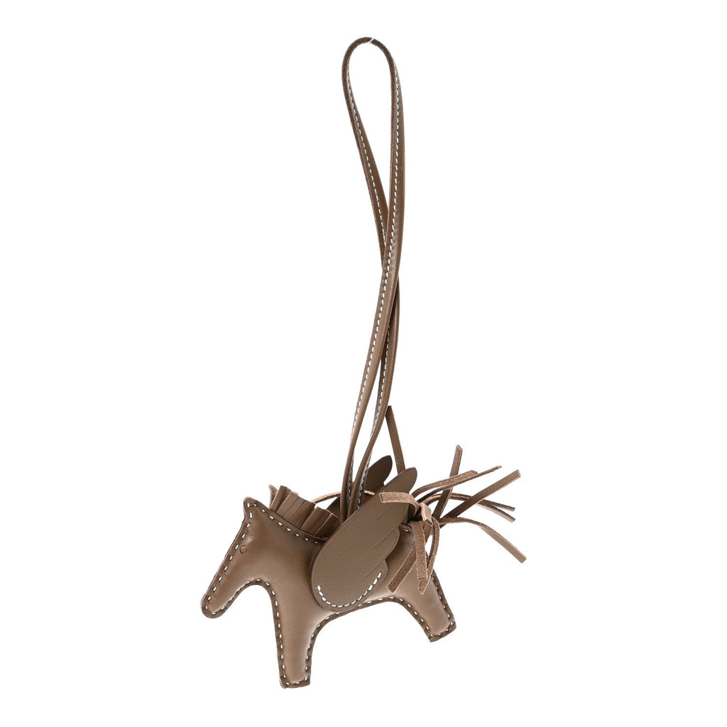 Milo Lambskin Grigri Rodeo Pegase Horse Bag Charm PM Etoupe