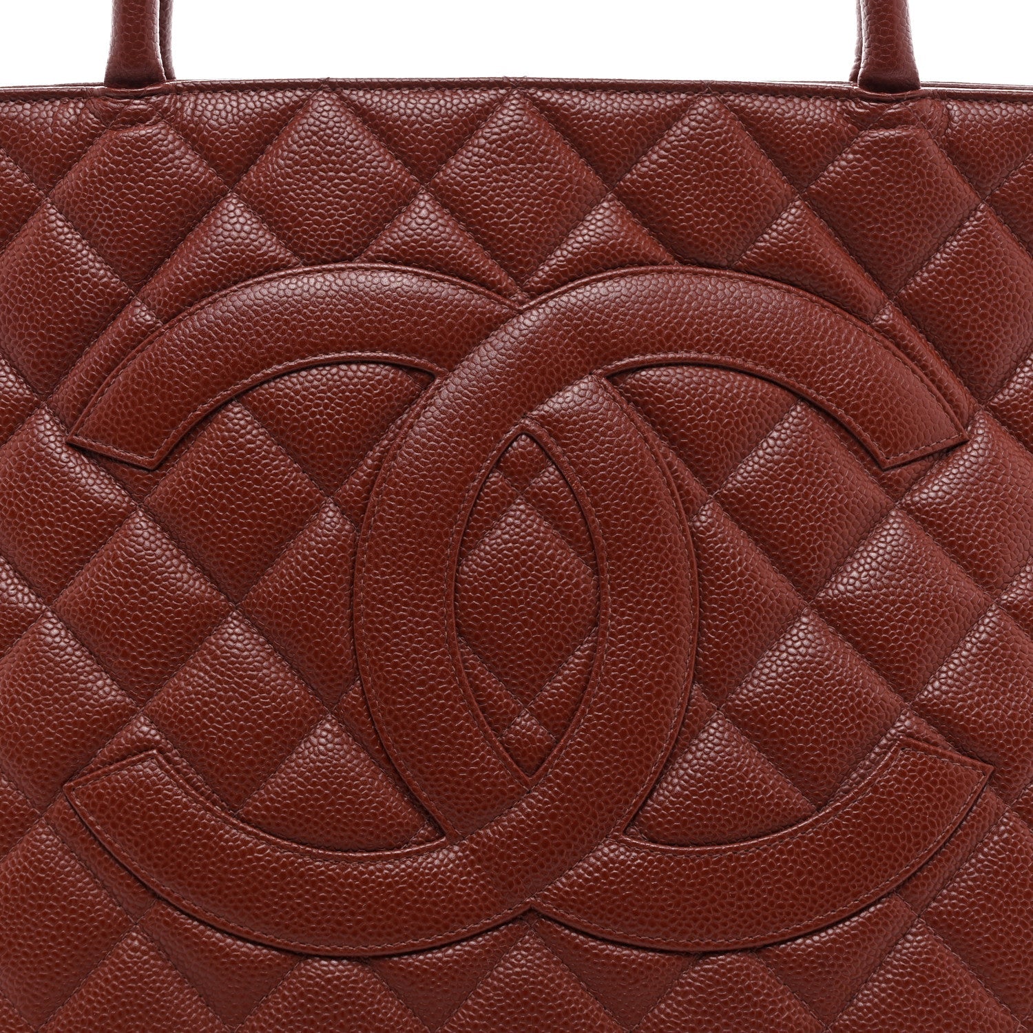 Caviar Quilted Medallion Tote Red