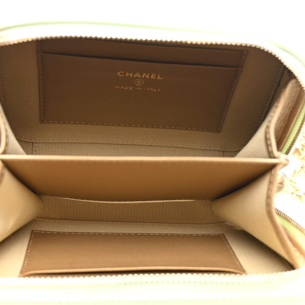 Lambskin Quilted CC Pearl Crush Camera Case Light Green