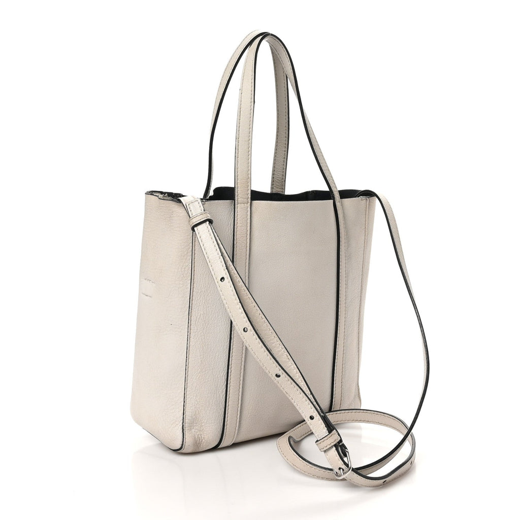 Smooth Calfskin Logo Double Sided XXS Everyday Tote Chalky White Black