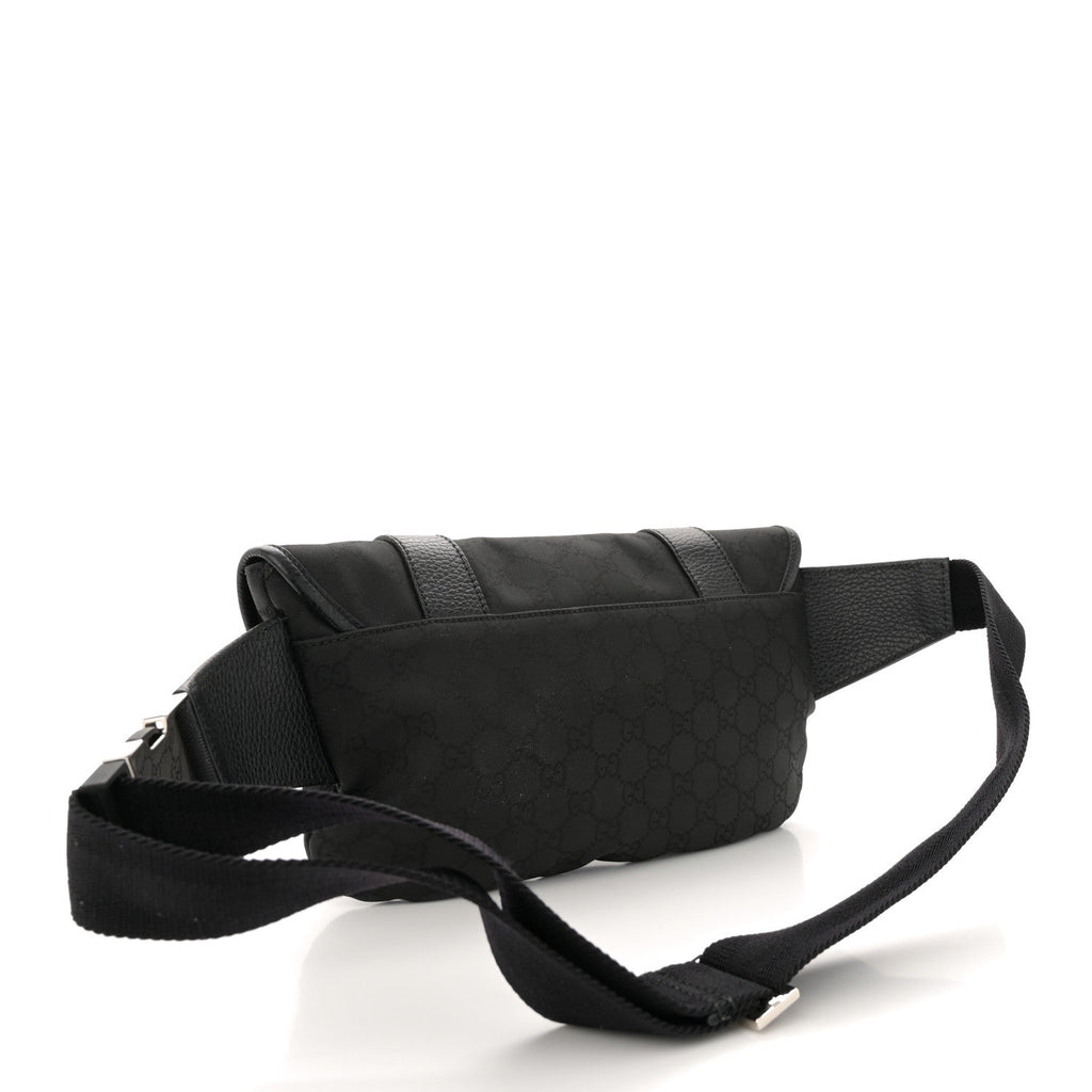 Nylon Monogram Waist Belt Bag  Black