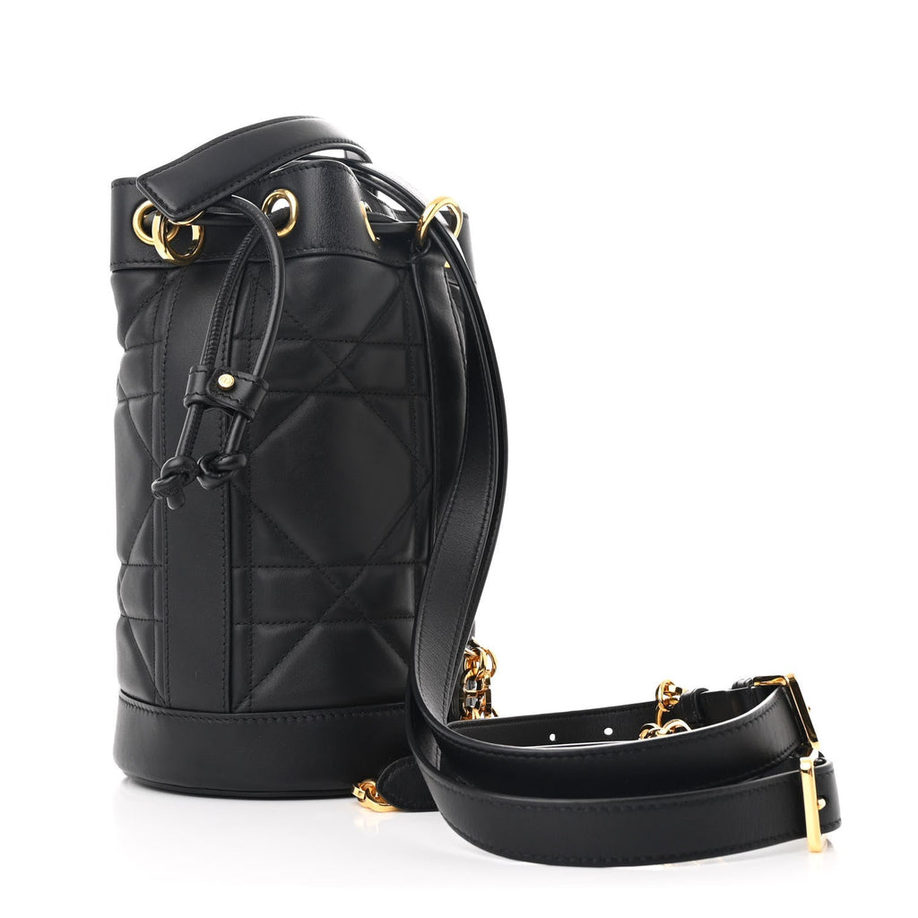 Calfskin Macrocannage Cannage Small Drawstring Backpack Black