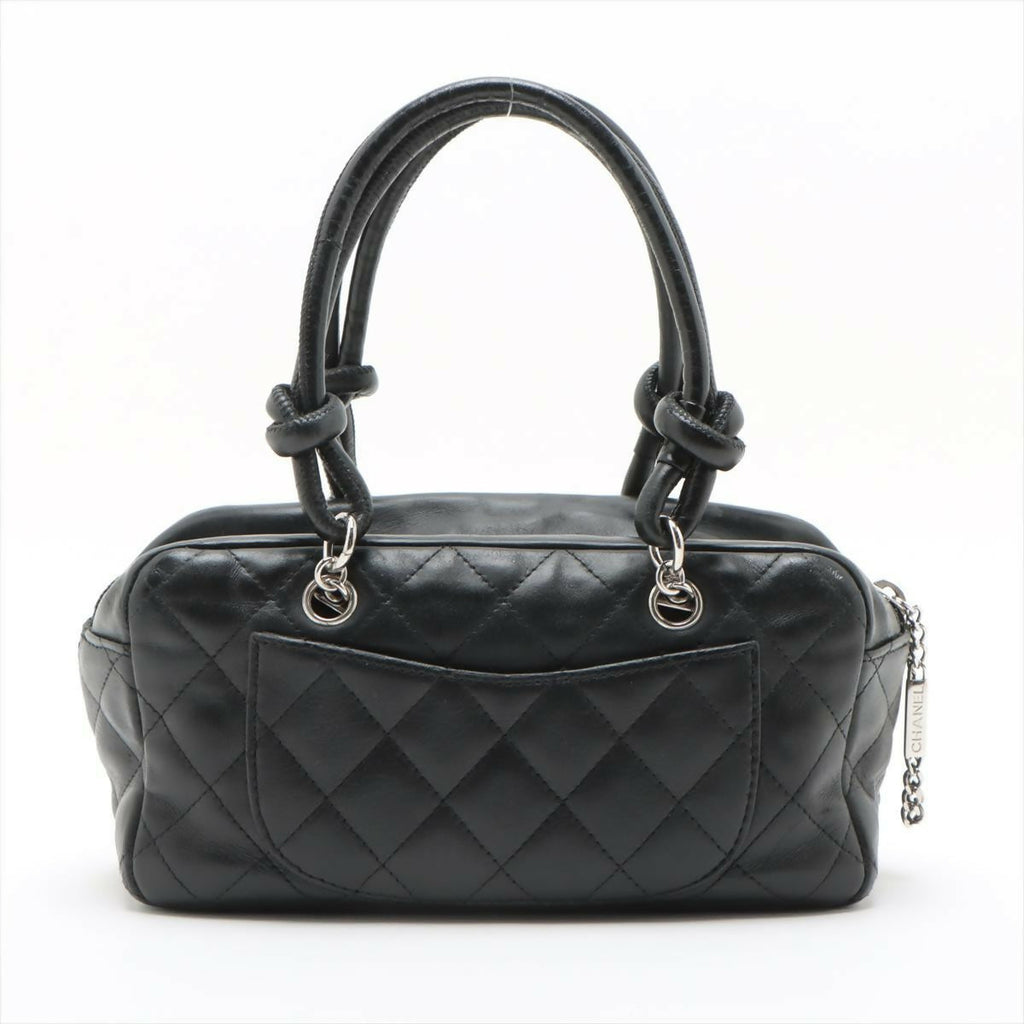 Chanel Black and White Calfskin Quilted Small Cambon Bowler Bag