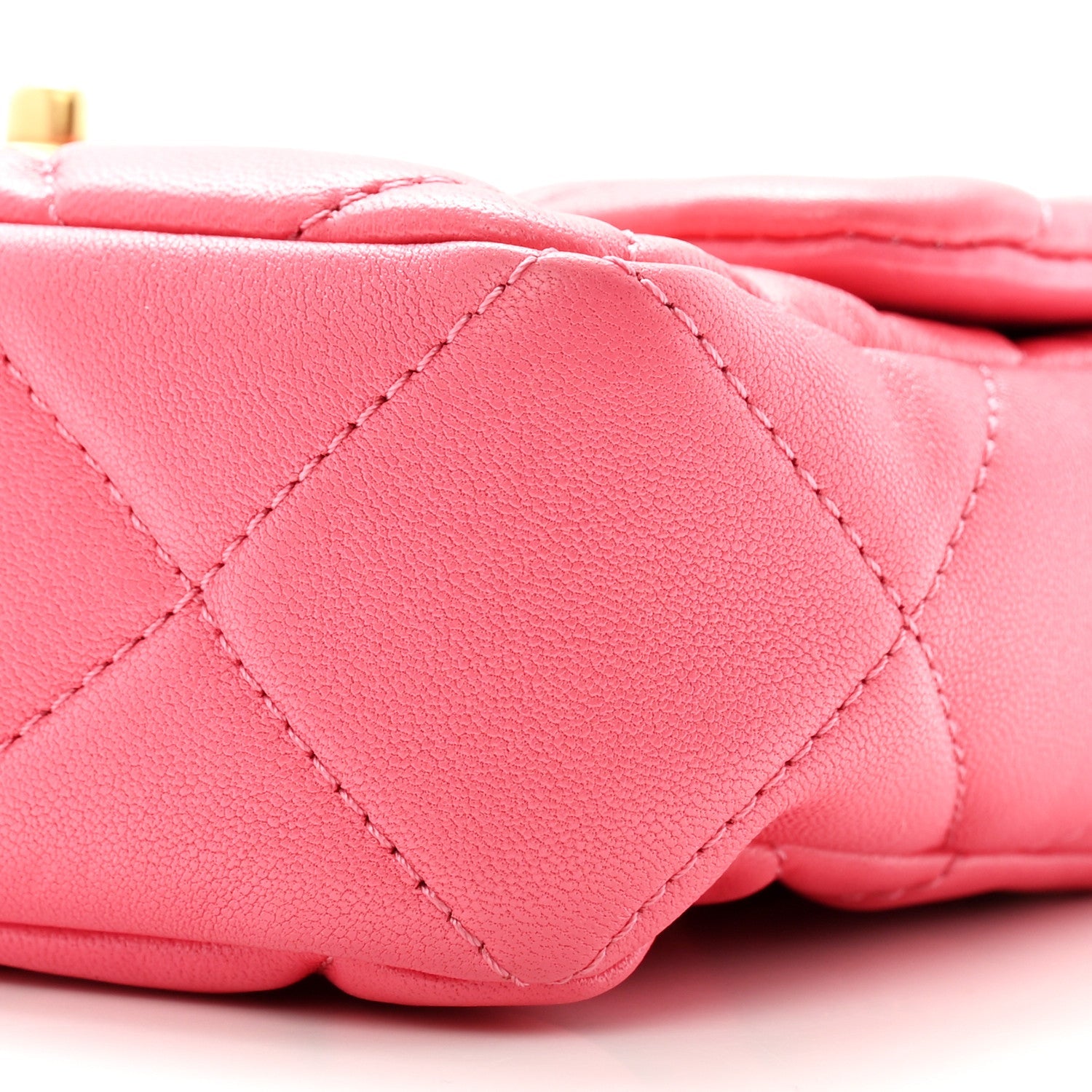 Lambskin Plexiglass Quilted Coco Love Mini Flap Pink