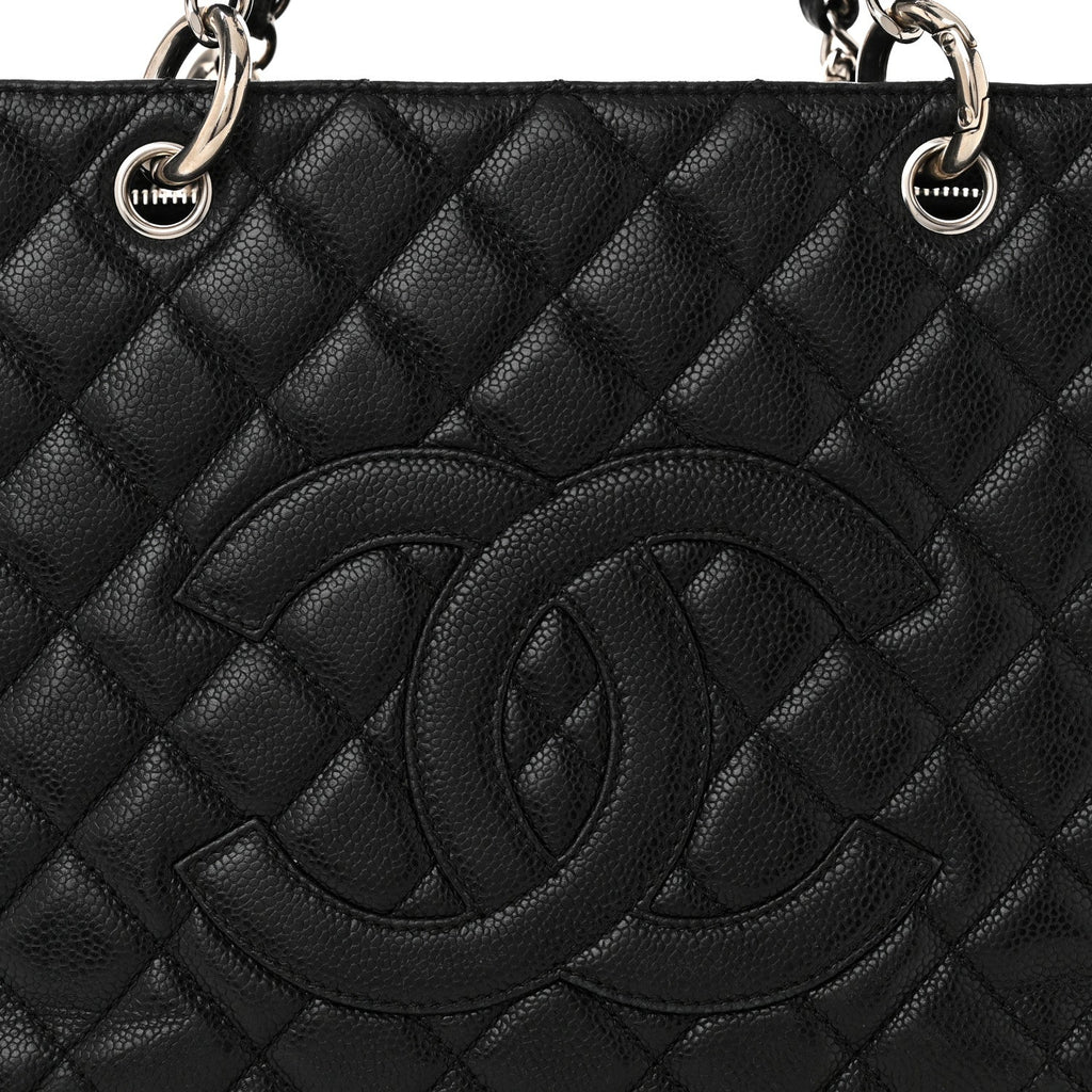 Caviar Quilted Grand Shopping Tote GST Black