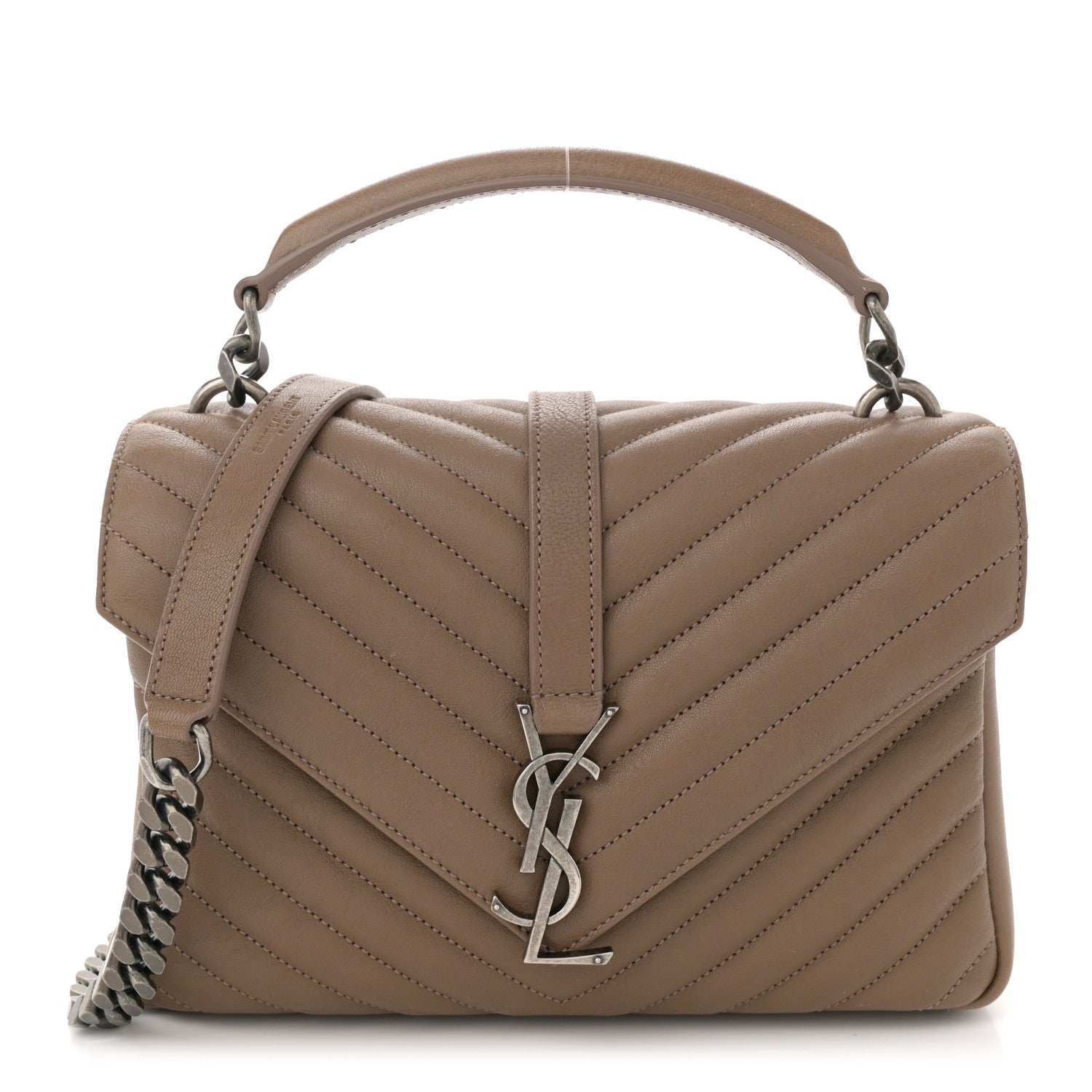 Sheepskin Matelasse Chevron Monogram Medium College Bag Fard