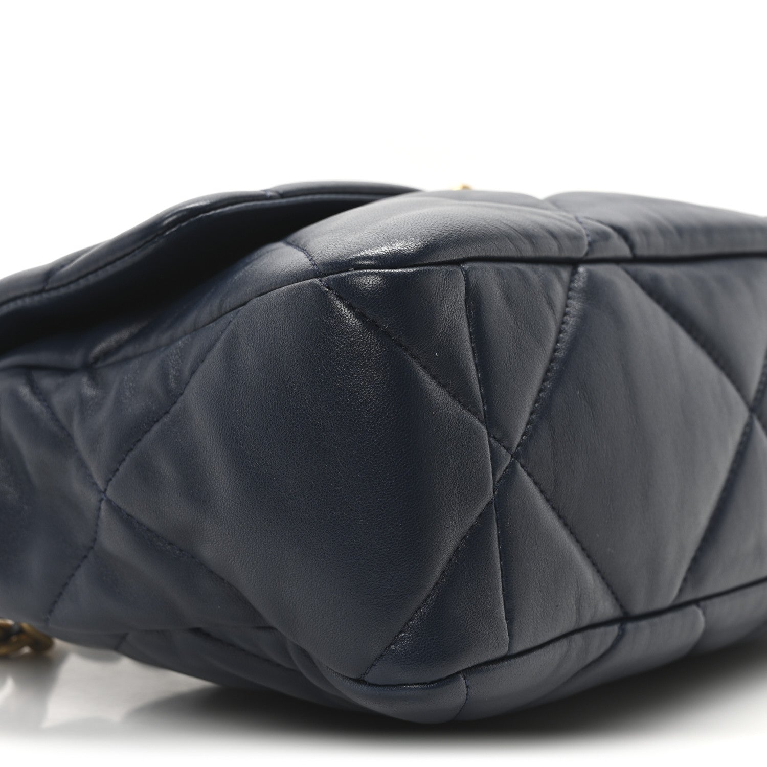 Lambskin Quilted Large Chanel 19 Flap Dark Blue