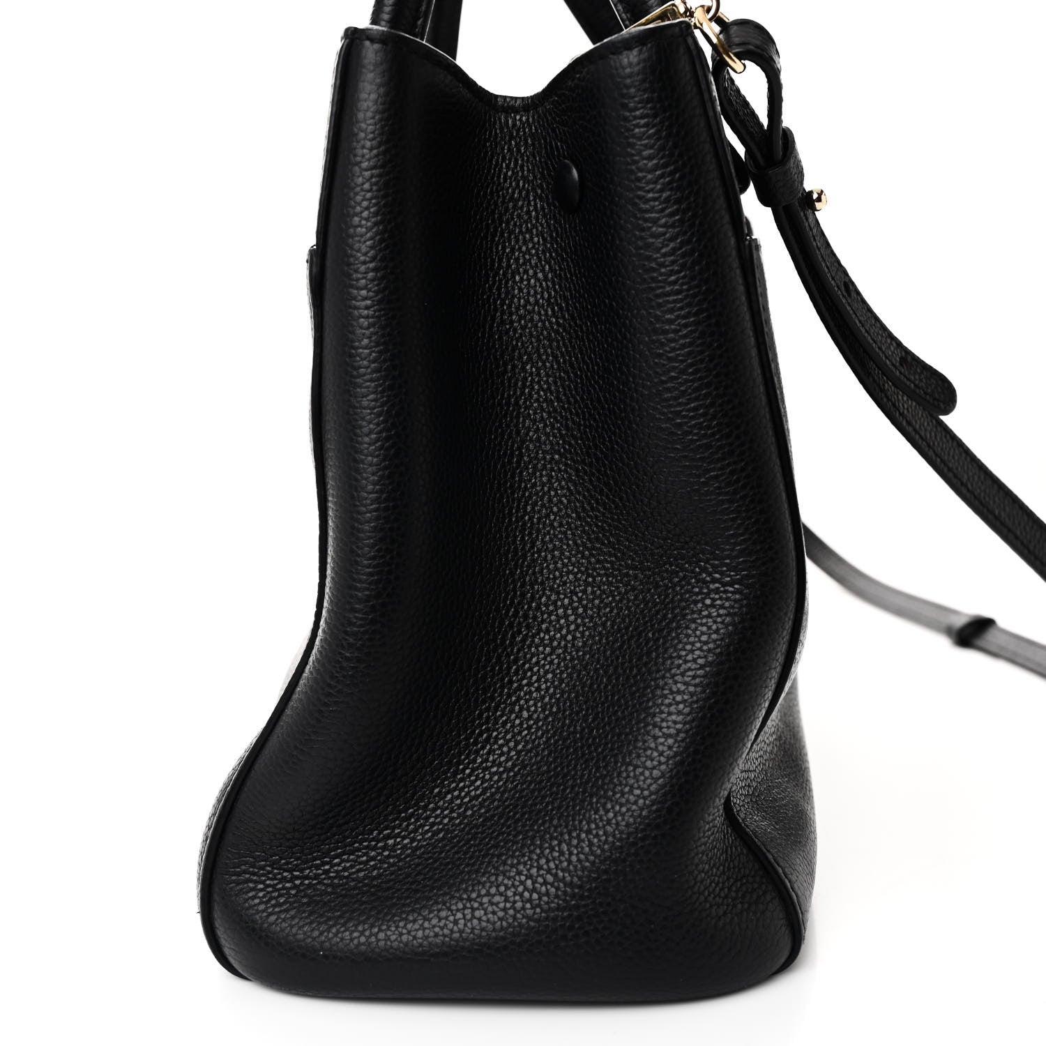 Grained Calfskin Small Neo Executive Shopper Tote  Black