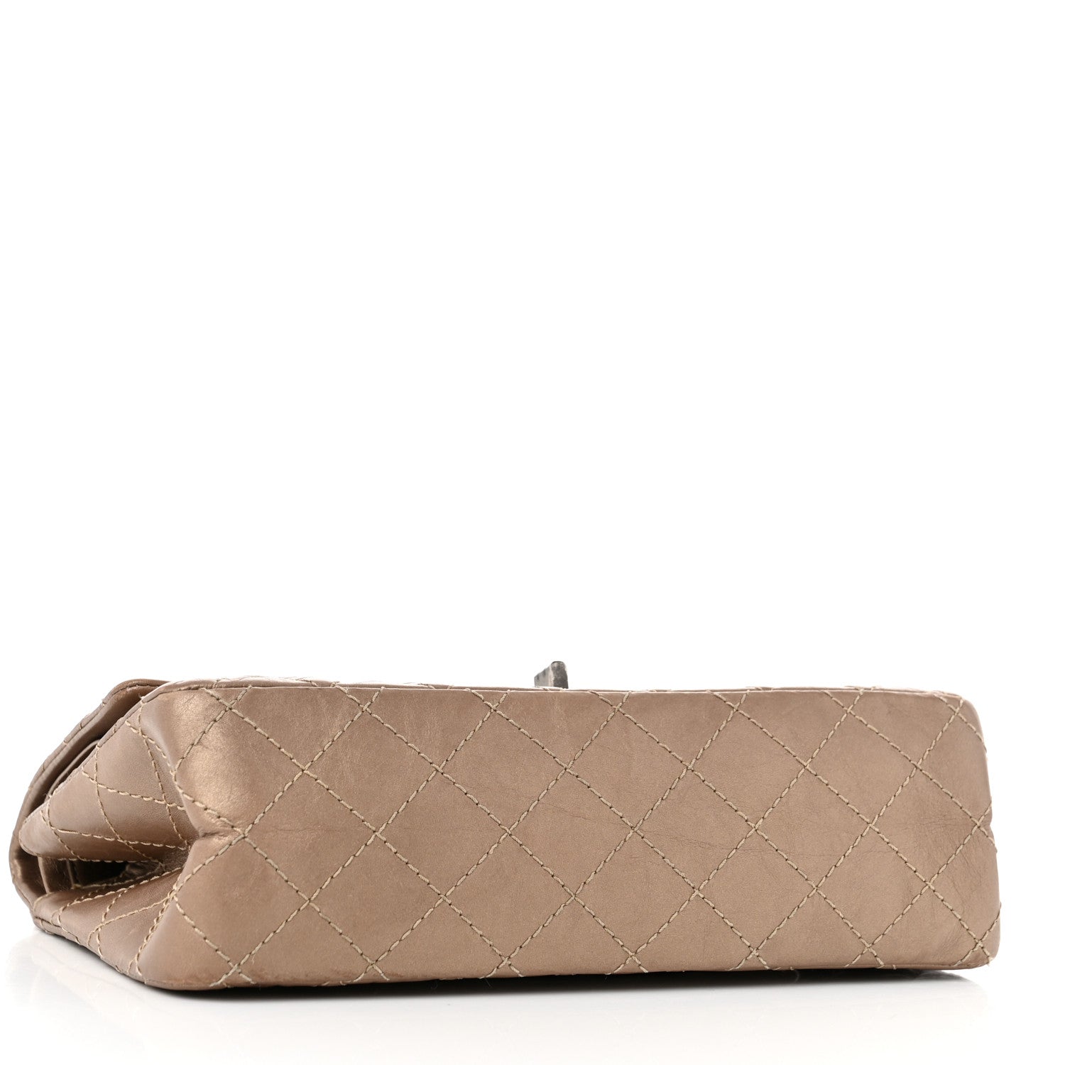 Metallic Aged Calfskin Quilted 2.55 Reissue 225 Flap Dark Gold
