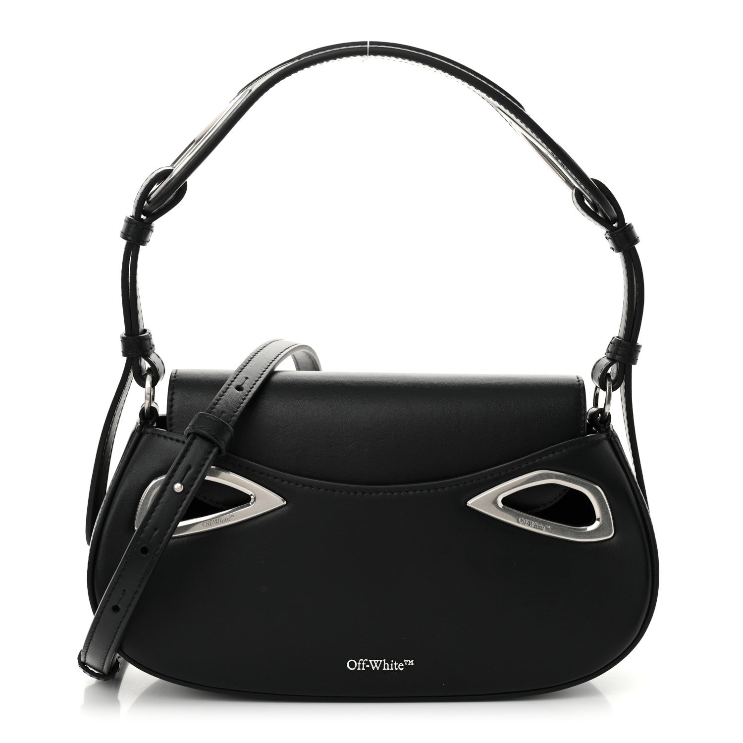 Calfskin Clam Shoulder Bag Black