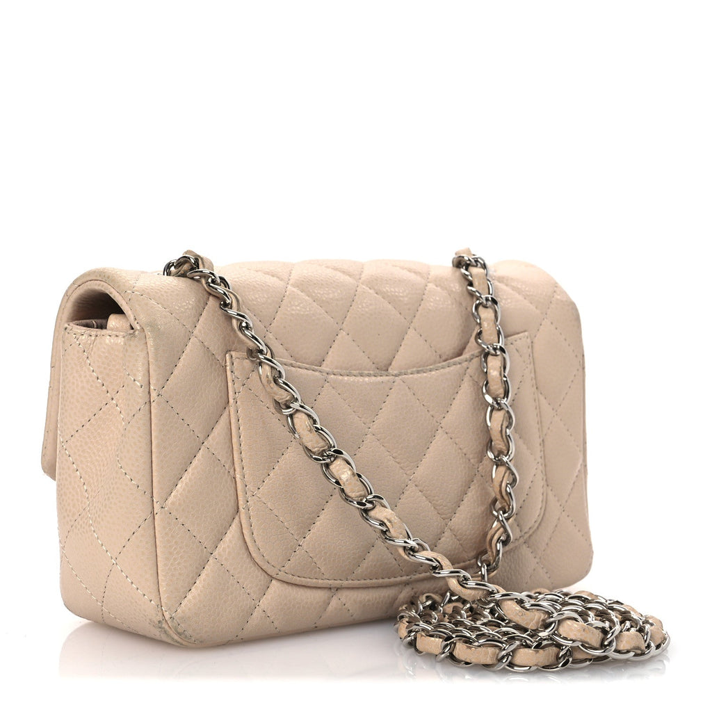 Caviar Quilted Mini Rectangular Flap Light Pink