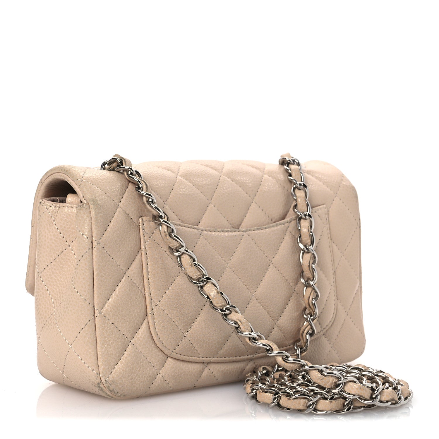 Caviar Quilted Mini Rectangular Flap Light Pink