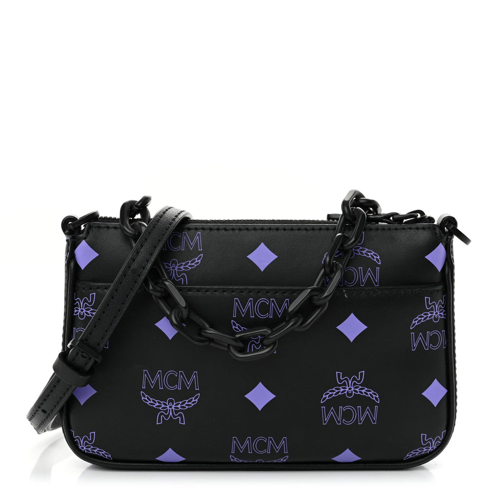 Calfskin Color Splash Pouch on Chain Dahlia Purple