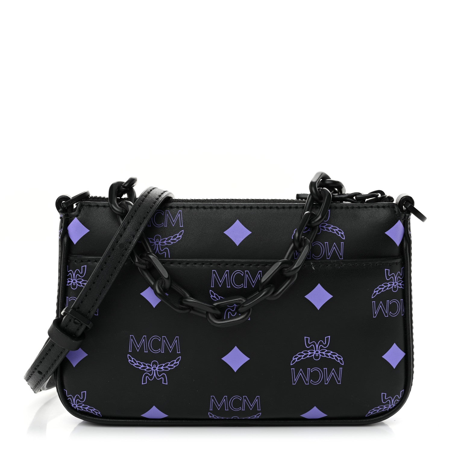 Calfskin Color Splash Pouch on Chain Dahlia Purple