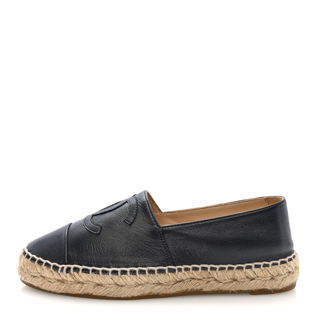 Lambskin CC Espadrilles 36 Black