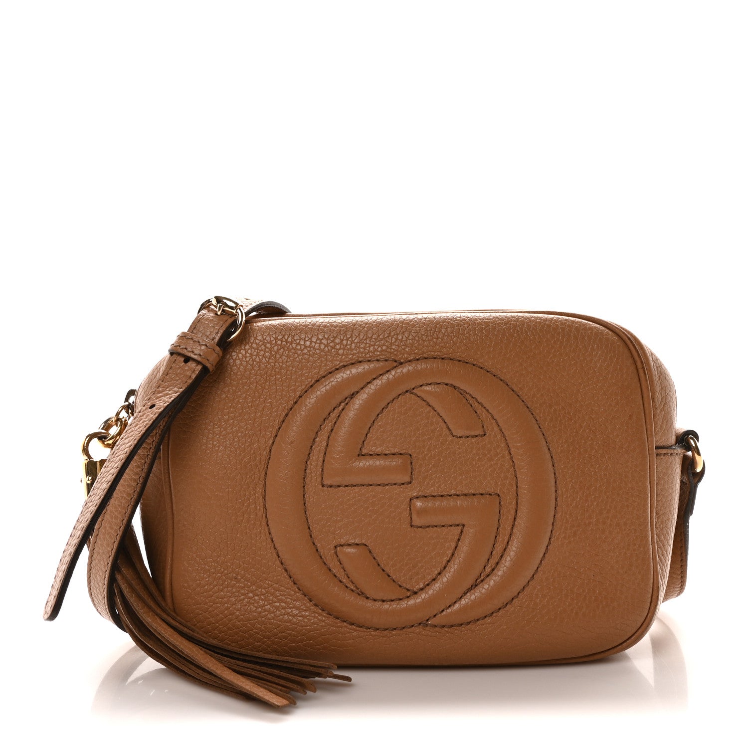 Pebbled Calfskin Small Soho Disco Bag Camelia