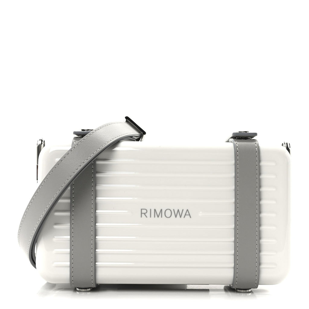 Gloss Polycarbonate Personal Cross-Body Bag White Grey