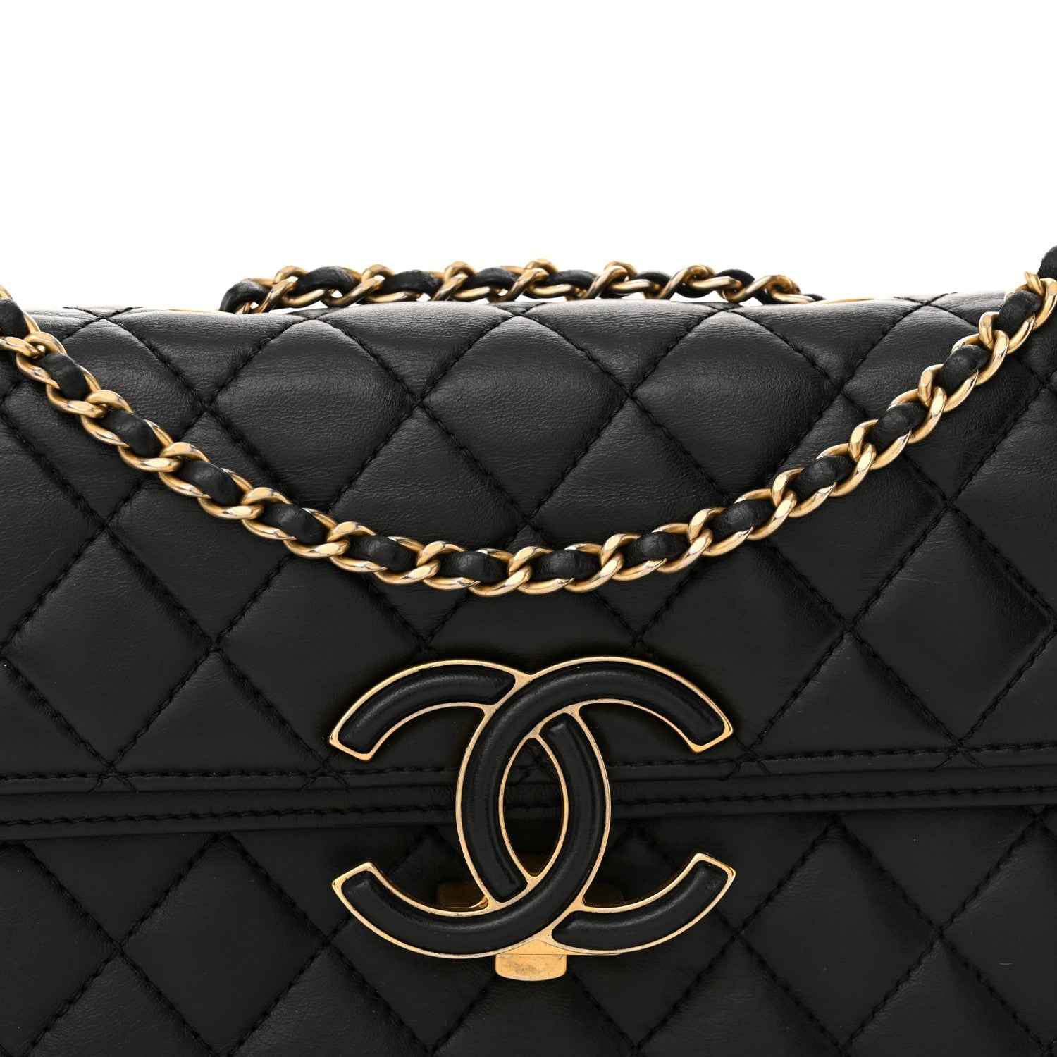Lambskin Quilted Small CC Chic Flap Black