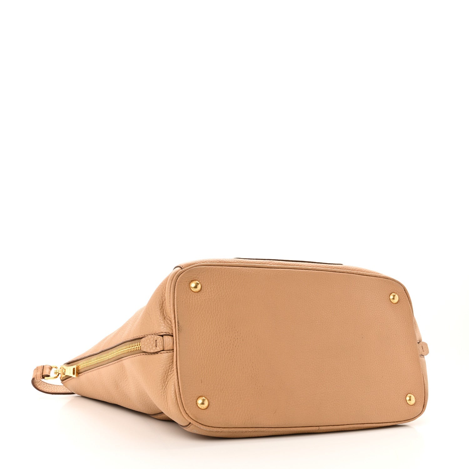 Vitello Daino Front Pocket Shopping Tote Noisette