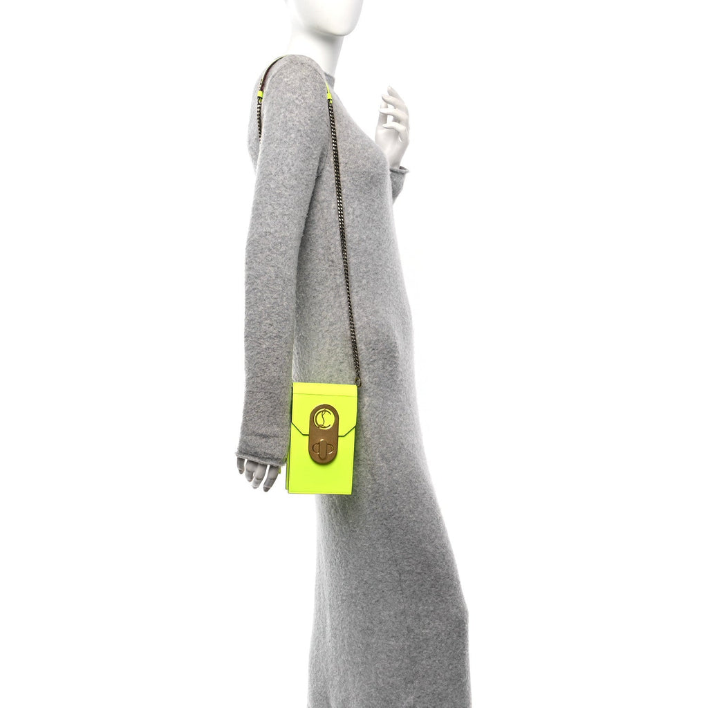 Calfskin Elisa Phone Crossbody Neon Green