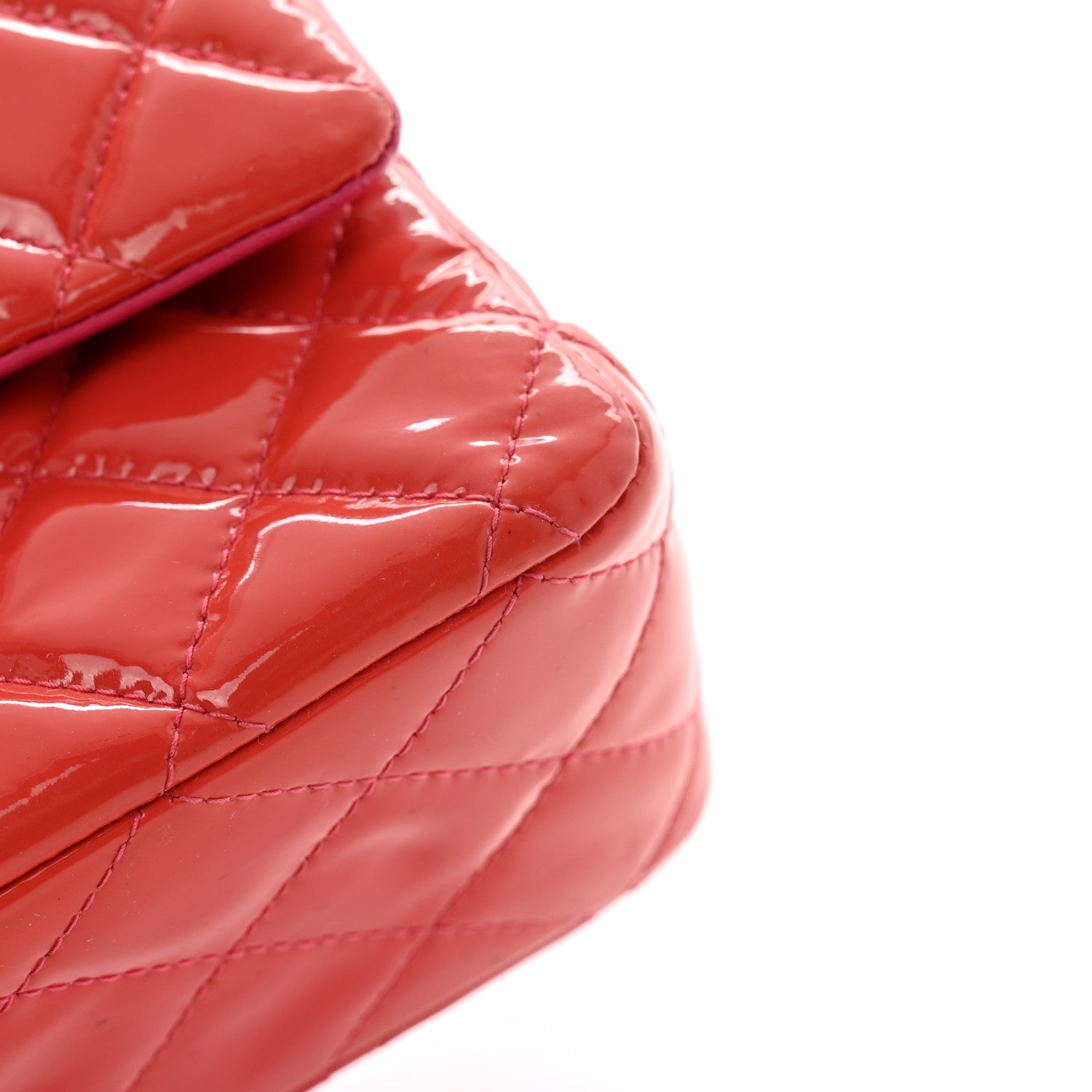 Patent Quilted Medium Double Flap Pink