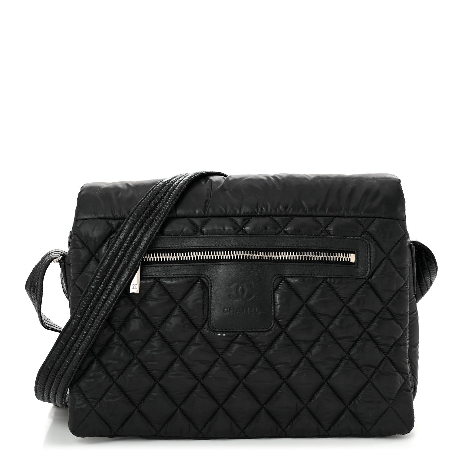 Nylon Coco Cocoon Messenger Bag Black