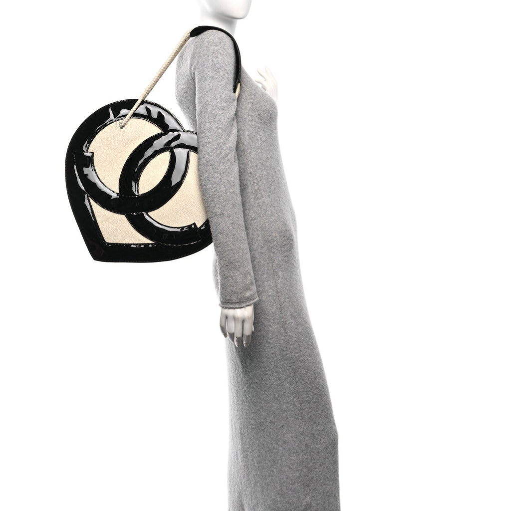 Patent Terry Ocean Drive Shoulder Bag Black White