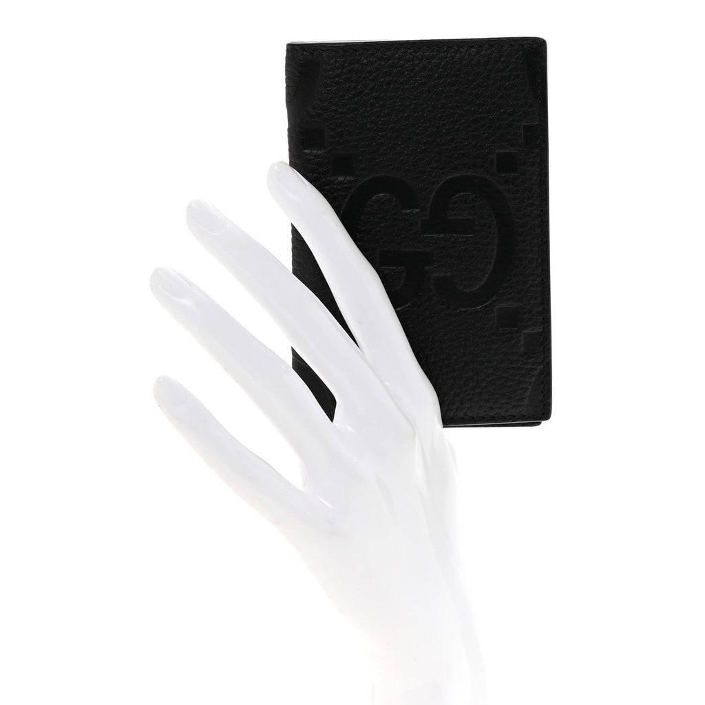 Piuma Calfskin Jumbo GG Embossed  Case Black