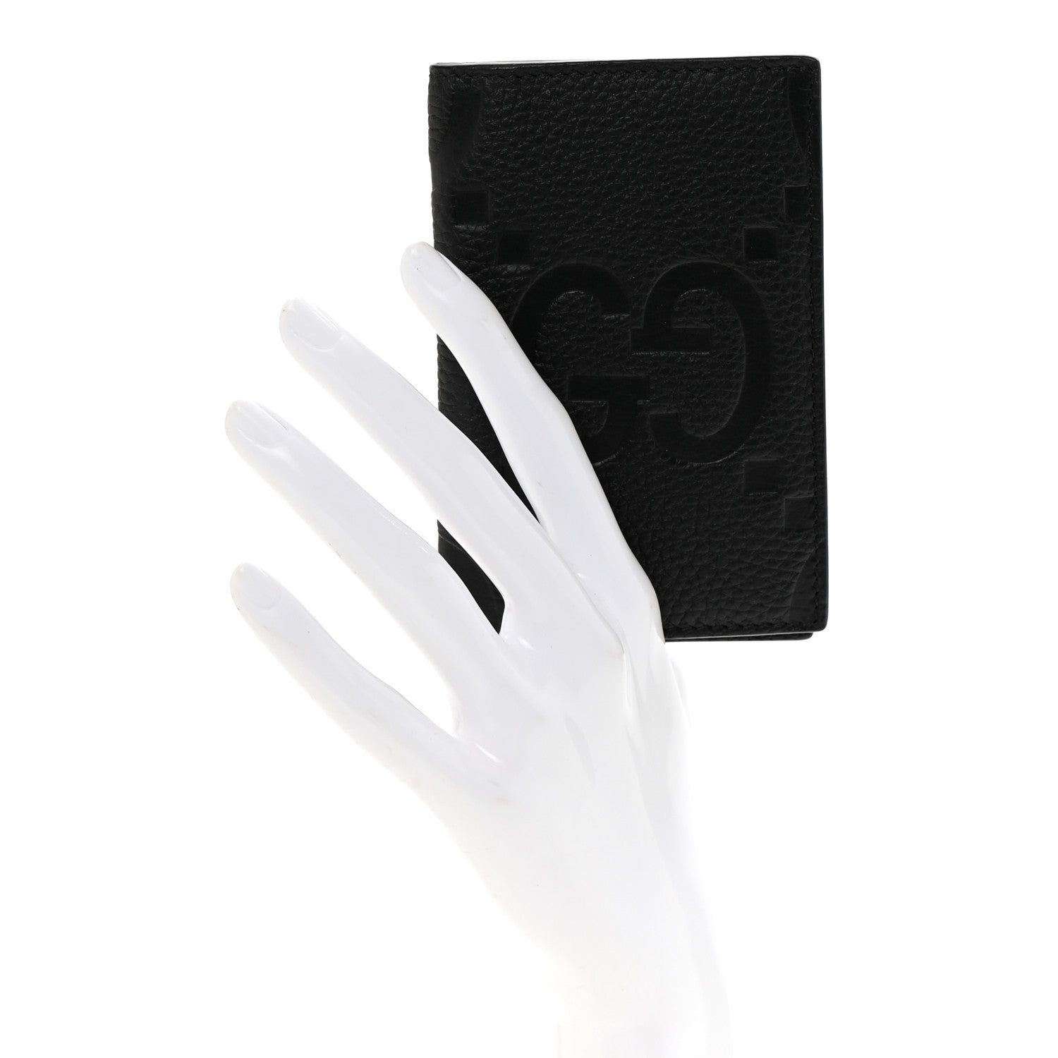 Piuma Calfskin Jumbo GG Embossed  Case Black