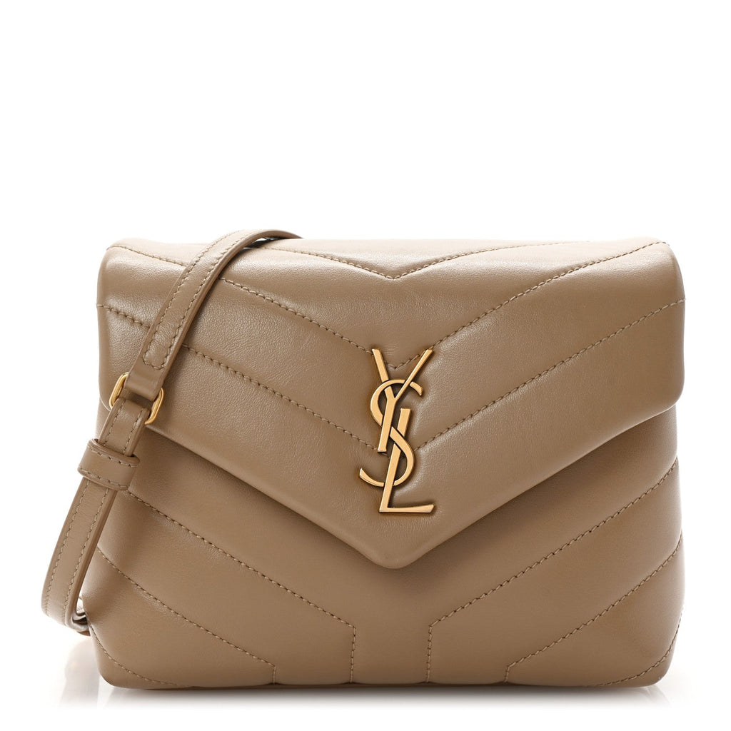 Calfskin Y Quilted Monogram Toy Loulou Crossbody Bag Latte
