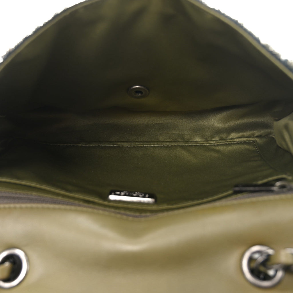 Sequin Coco Cuba Medium Single Flap Khaki