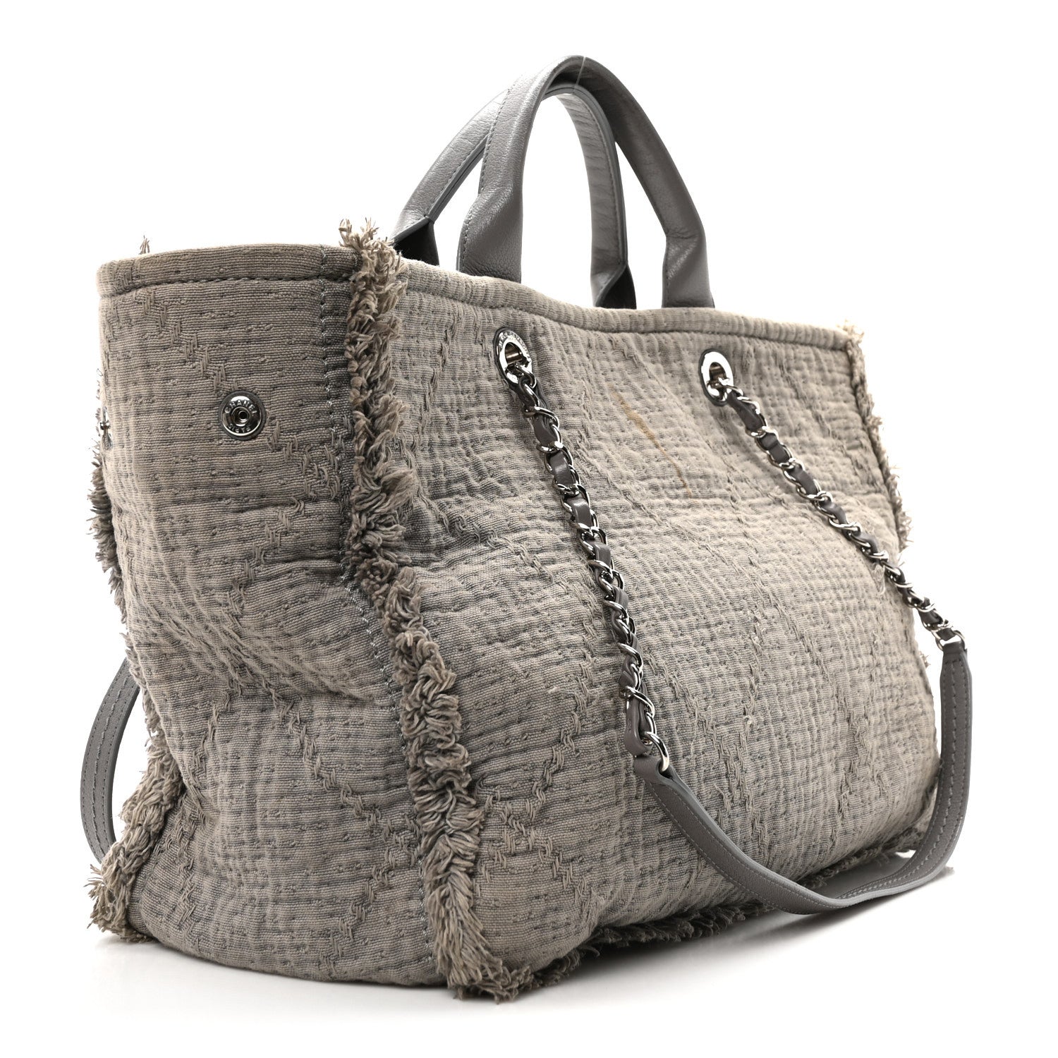 Canvas Large Double Face Shopping Tote Grey