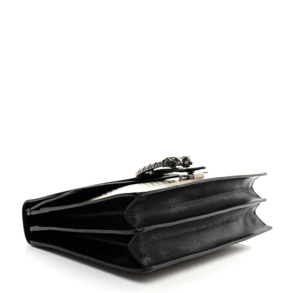 X SEGA Calfskin GUCCY Stars Medium Dionysus Shoulder Bag Black Gold