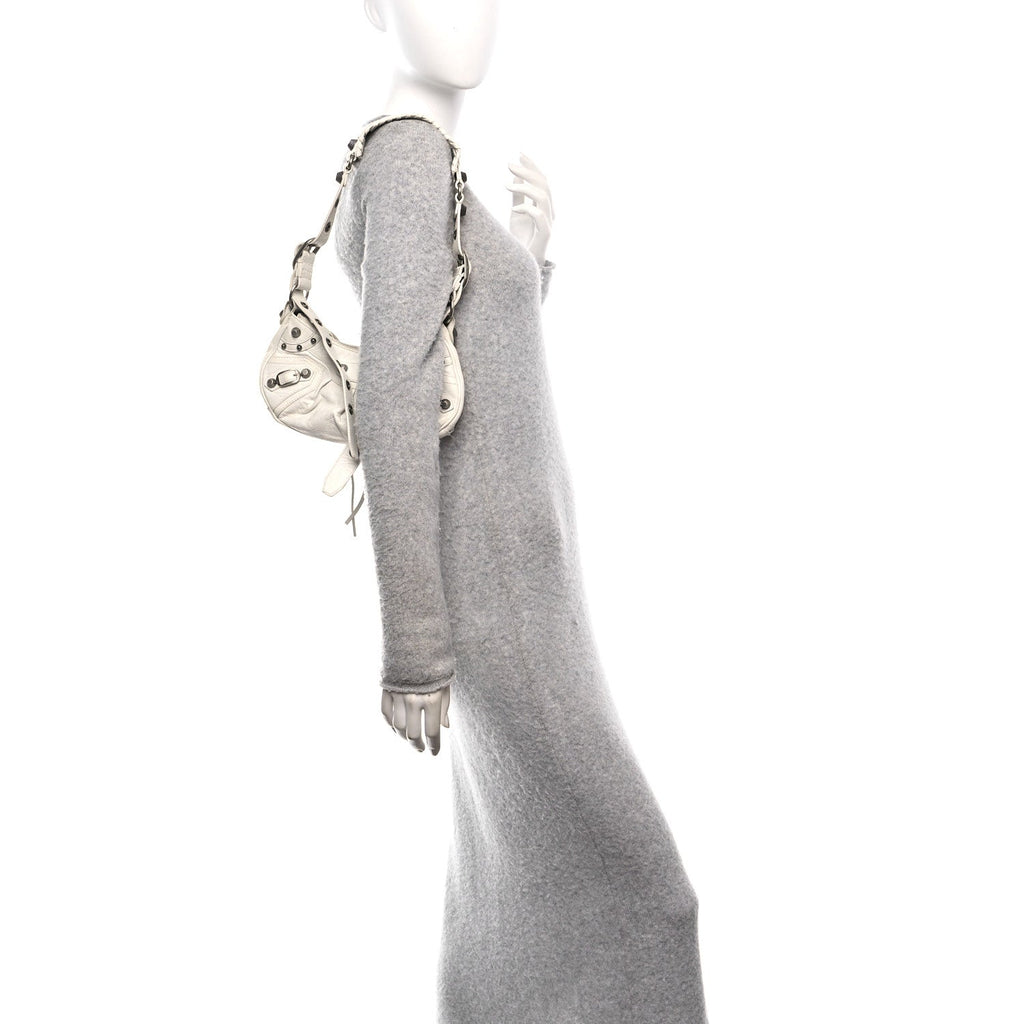 Agneau Arena Le Cagole Shoulder Bag XS Optic White