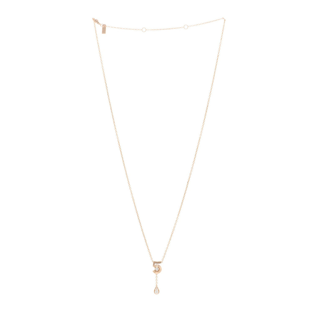 18K Beige Gold Diamond Eternal No 5 Necklace