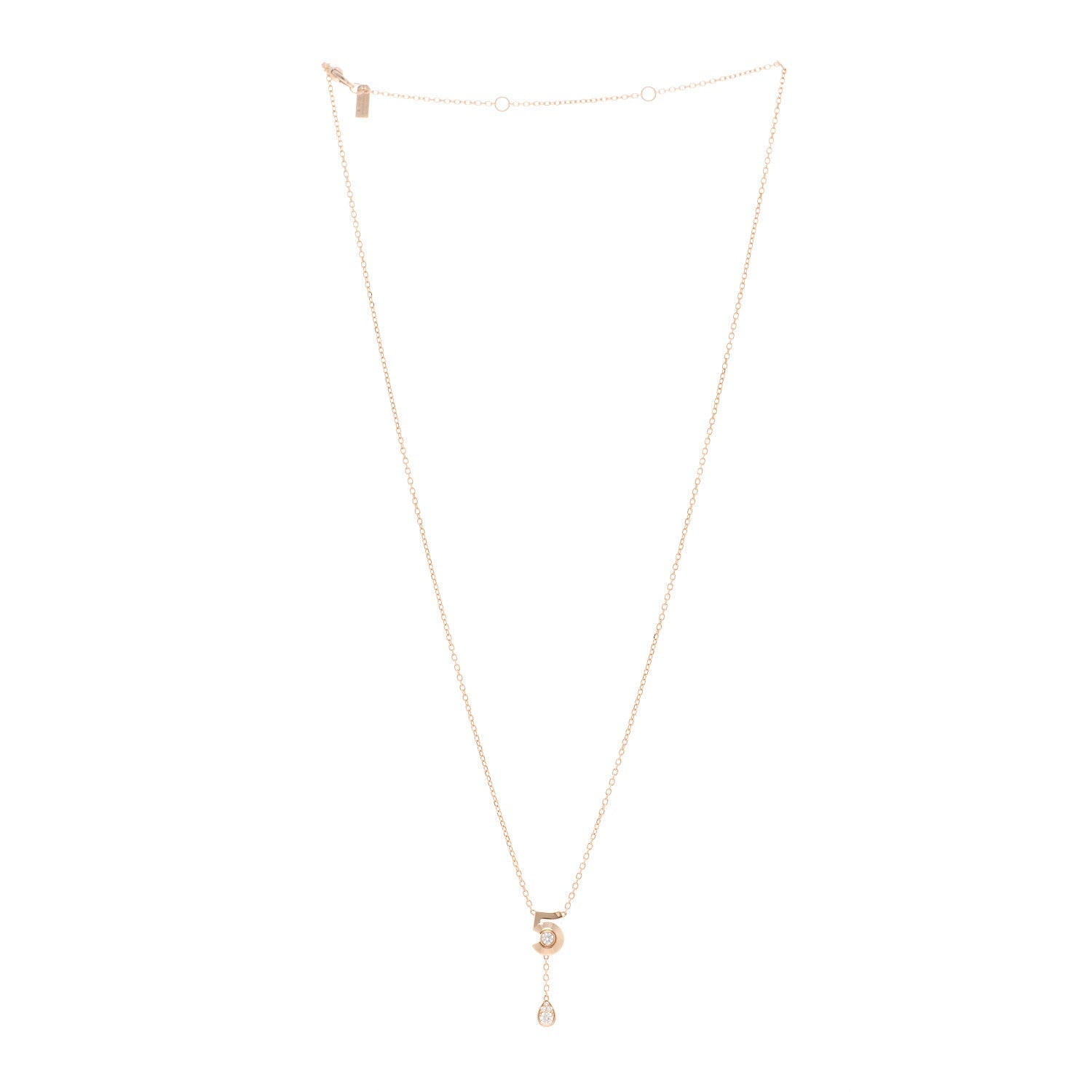 18K Beige Gold Diamond Eternal No 5 Necklace