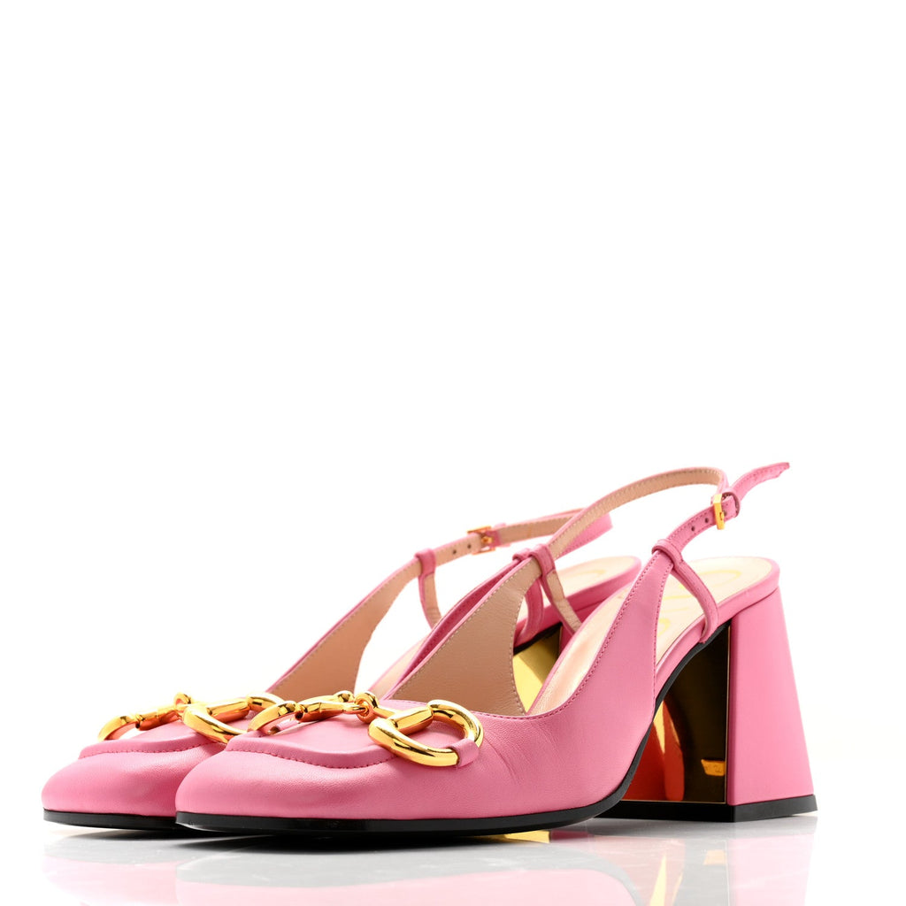 Malaga Kid Horsebit 75mm Slingback Pumps 36 Pink