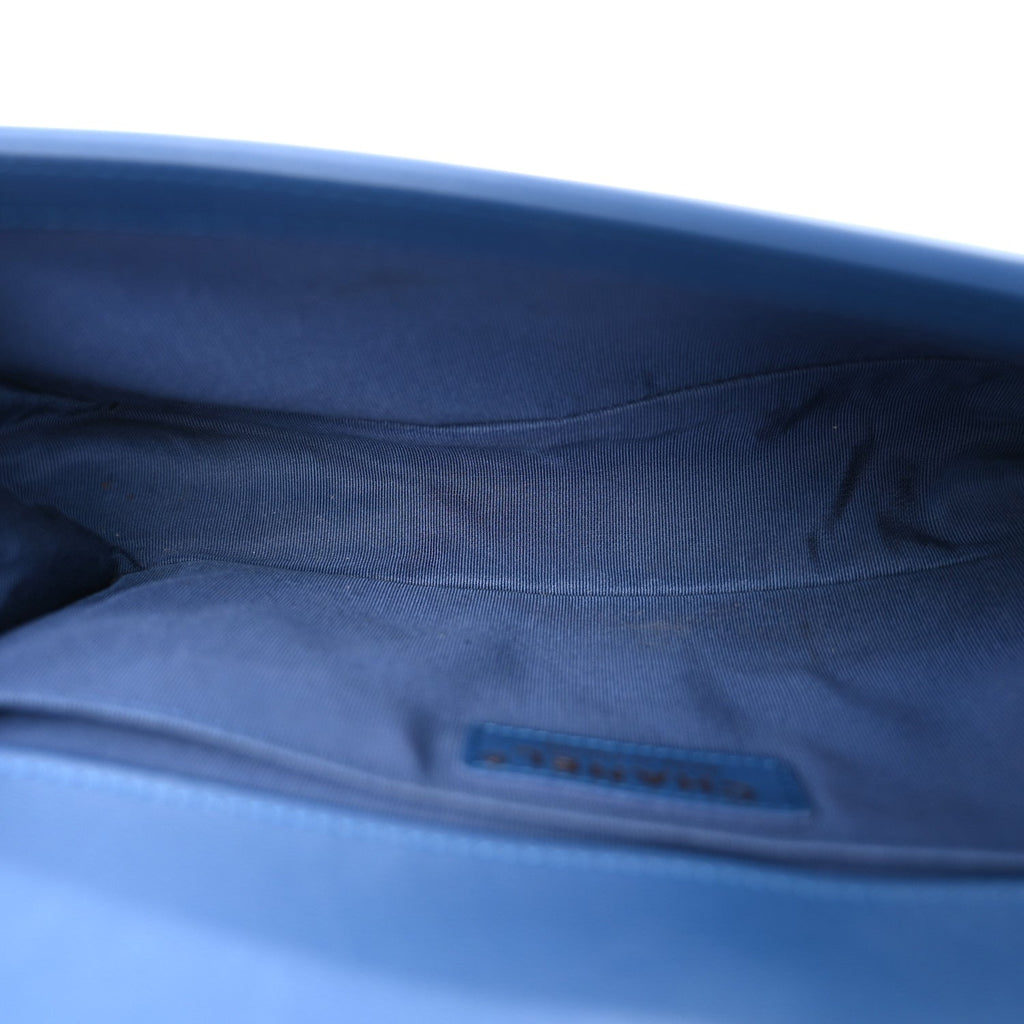 Lambskin Quilted Medium Boy Flap Blue
